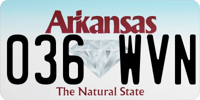 AR license plate 036WVN