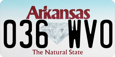AR license plate 036WVO
