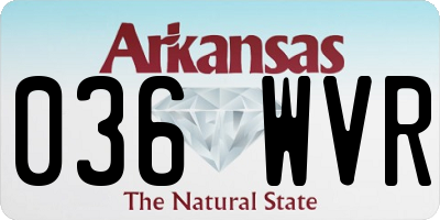AR license plate 036WVR