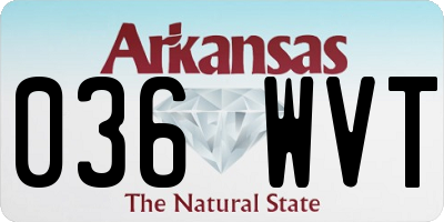 AR license plate 036WVT