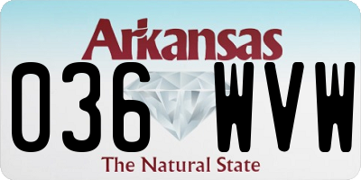 AR license plate 036WVW