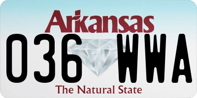 AR license plate 036WWA