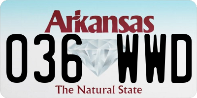 AR license plate 036WWD