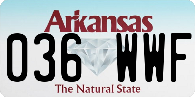 AR license plate 036WWF