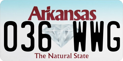 AR license plate 036WWG