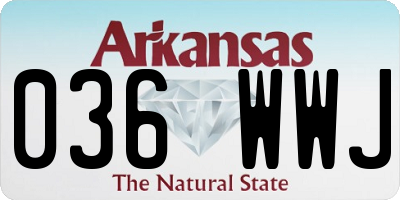 AR license plate 036WWJ