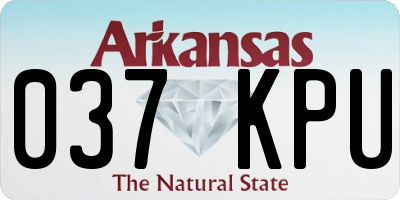 AR license plate 037KPU