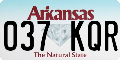 AR license plate 037KQR