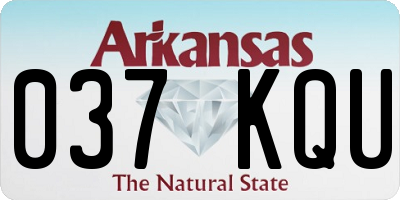 AR license plate 037KQU