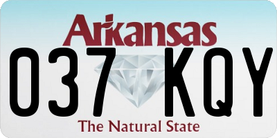 AR license plate 037KQY
