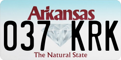 AR license plate 037KRK