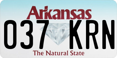 AR license plate 037KRN