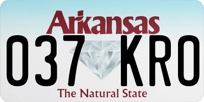 AR license plate 037KRO