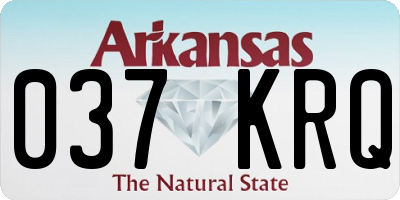 AR license plate 037KRQ