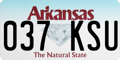 AR license plate 037KSU