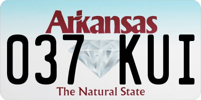 AR license plate 037KUI