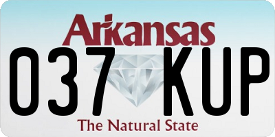 AR license plate 037KUP