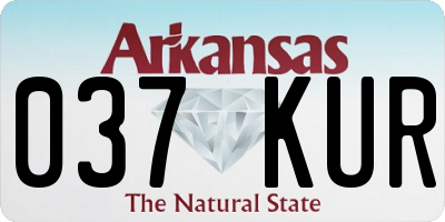 AR license plate 037KUR