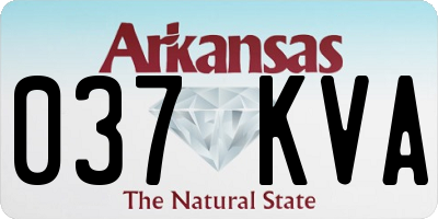 AR license plate 037KVA