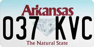 AR license plate 037KVC