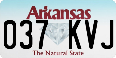AR license plate 037KVJ