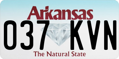 AR license plate 037KVN