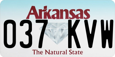 AR license plate 037KVW