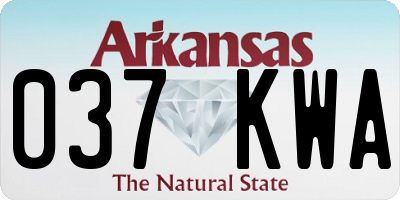 AR license plate 037KWA
