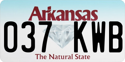 AR license plate 037KWB