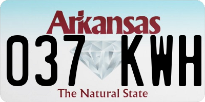 AR license plate 037KWH