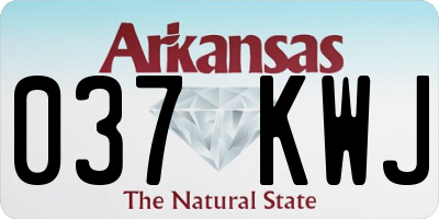 AR license plate 037KWJ