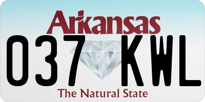 AR license plate 037KWL