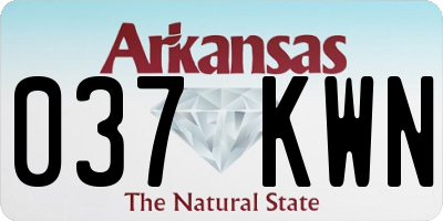 AR license plate 037KWN
