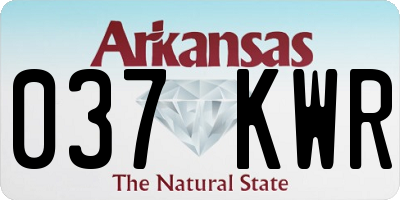 AR license plate 037KWR