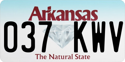AR license plate 037KWV