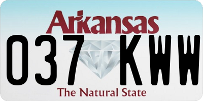 AR license plate 037KWW