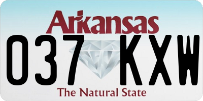 AR license plate 037KXW