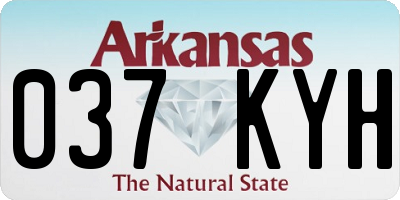 AR license plate 037KYH