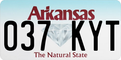 AR license plate 037KYT