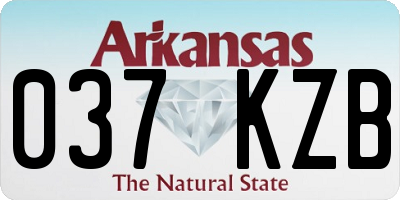 AR license plate 037KZB