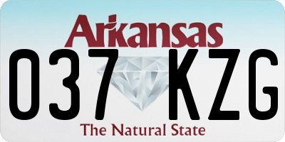 AR license plate 037KZG