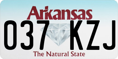 AR license plate 037KZJ