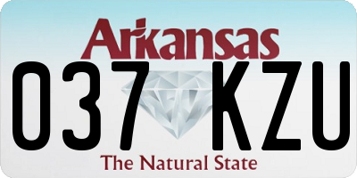 AR license plate 037KZU