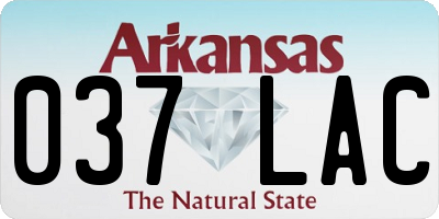 AR license plate 037LAC