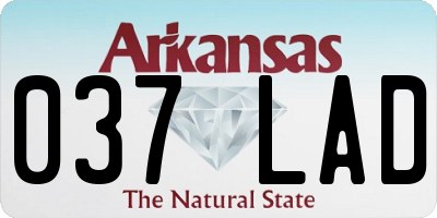 AR license plate 037LAD