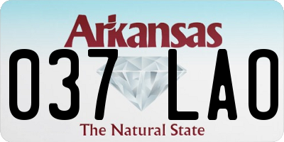AR license plate 037LAO