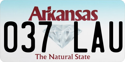 AR license plate 037LAU