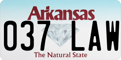 AR license plate 037LAW