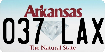 AR license plate 037LAX