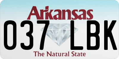 AR license plate 037LBK